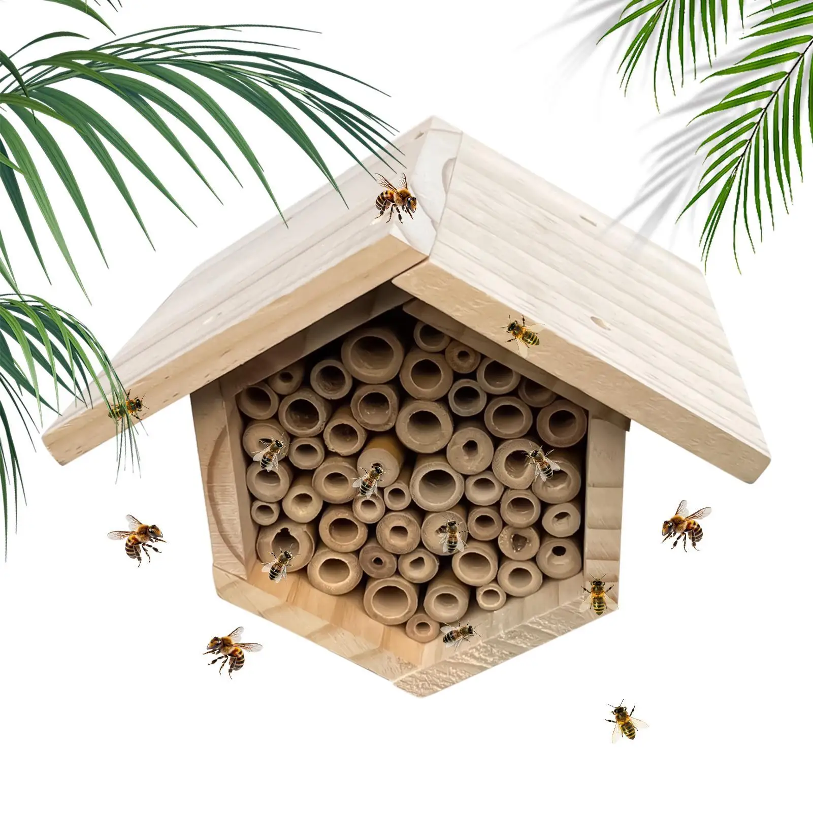 

Honey Bee Hive Hexagonal Beehive With Tubes Bee Nesting Houses For Garden For Yards Porches Lawn Outdoor Indoor Courtyards