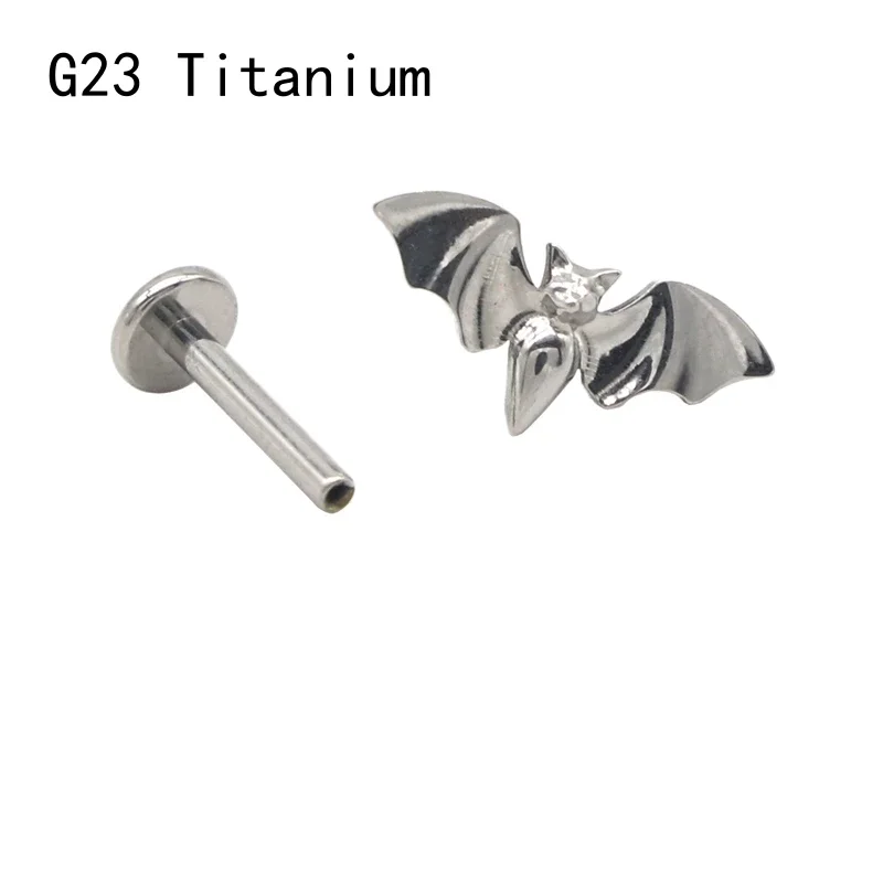 

10PCS F136 Titanium Lip Stud Labret Ring ASTM Bat Push In 16G 8mm Body Piercing Jewelry