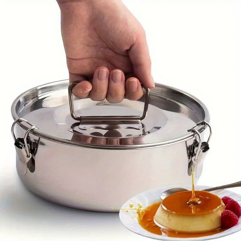 Molde para sartén de Flan de acero inoxidable para hornear pasteles, juego de moldes para Flan, sartenes para tarta de queso y Chocolate, suministros de cocina, herramientas para hornear pasteles