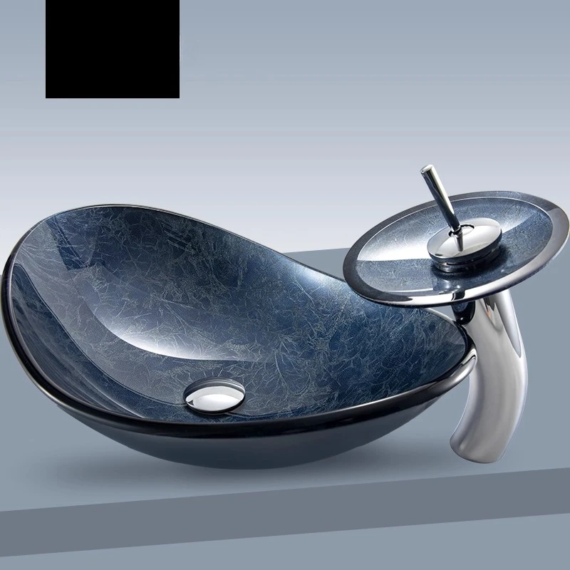countertop basin household washbasin simple gray blue Internet celebrity art basin ingot-shaped homestay square creativity