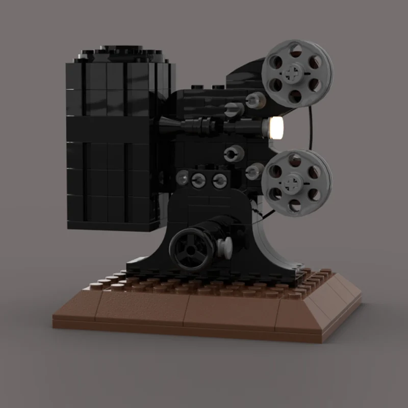 City Street View Model MOC Building Bricks Vintage Projector Modular Technology Gifts Holiday Assemble Children Toys Suit
