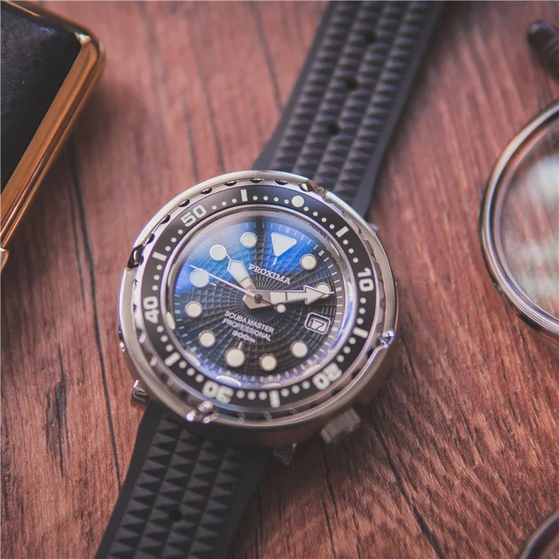 Proxima Tuna Dive Watch C3 Full Luminous Surfing Dial NH35 Automatic Mechanical Men Watch Sapphire 300M Diver Wristwatch Clocks