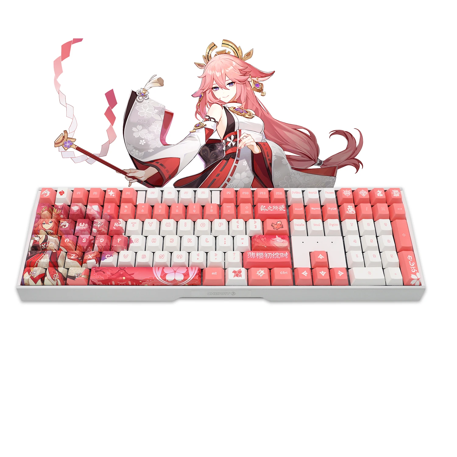 

Механическая клавиатура CHERRY MX3.0S на заказ Genshin Impact Yae Miko Ограниченная серия RGB светильник Проводная/2,4G/BT5.0