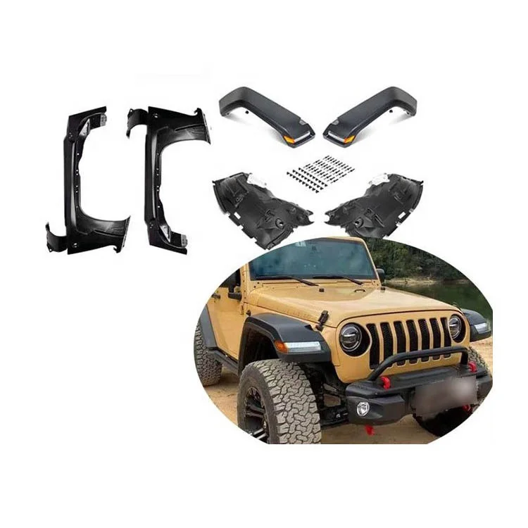 

HW Black JK Upgrade to JL автомобильные передние крылья с отверстиями для крыльев для Wrangler JK 2007-2017