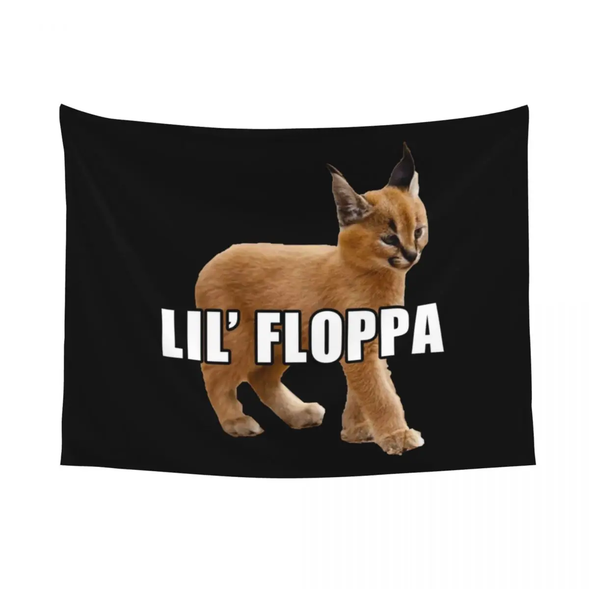 Custom Floppa Peeker Meme Tapestry Wall Hanging for Living Room Custom Hippie Funny Caracal Cat Tapestries Room Decor