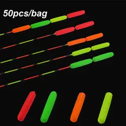 50PCS/Bag Night EPS Stoppers Cylinder Foam Floats Ball Bottom Indicator Fish Beans Oval Fishing Floats Beads Fishing Tackles