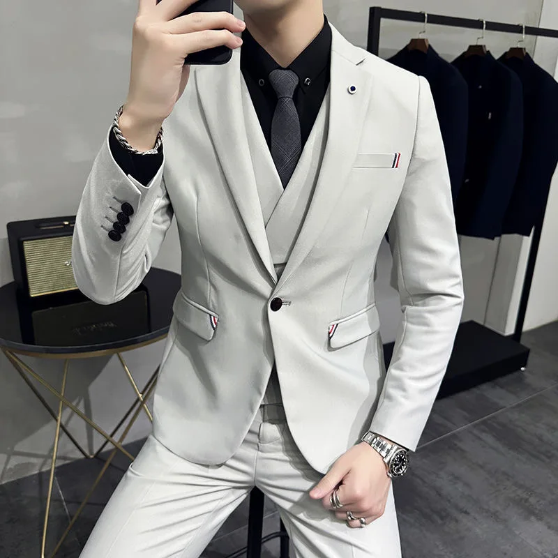 

40 Vest suit men's casual slim fit British retro tweed vest men's groom wedding dress