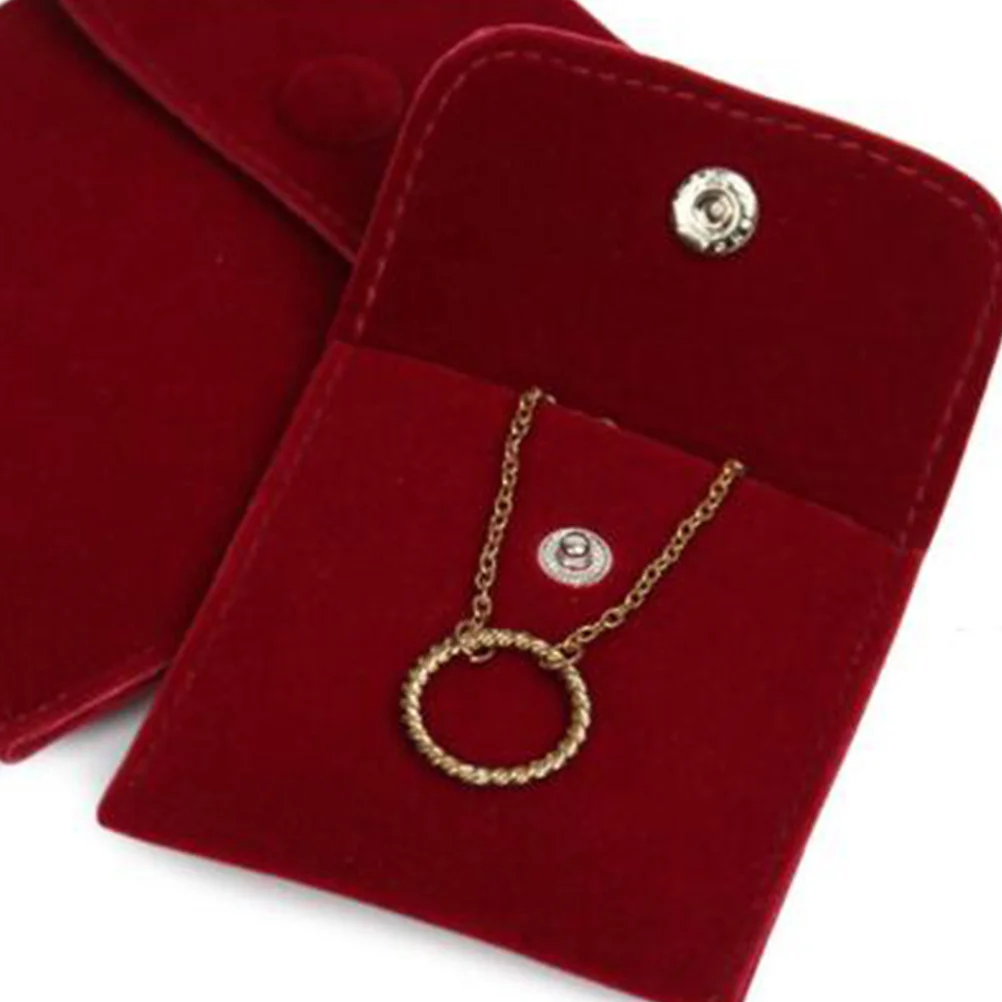 

3Pcs Necklace Bag Stylish Jewelry Pouch for Women Travel Accessory Gift Coin Purse Secure Closure Craft Supply S