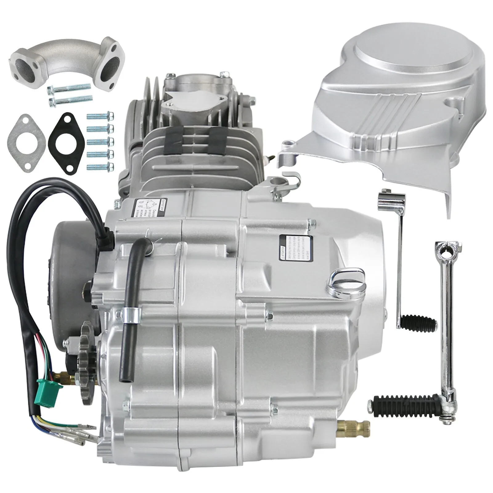 

125cc 4-stroke Manual Clutch Engine Motor+43T Sprocket+Chain For Dirt Pit Bike