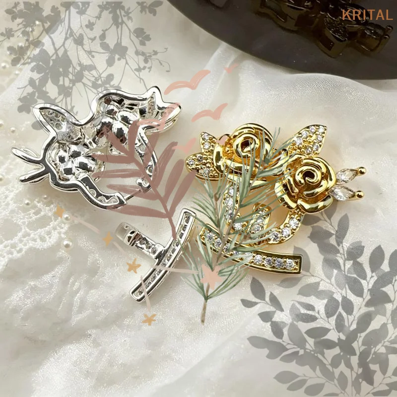 1 PCS Brass Multi-row Rose: Pearl Bracelet Necklace End Connecting Buckle DIY Jewelry Making Supplies