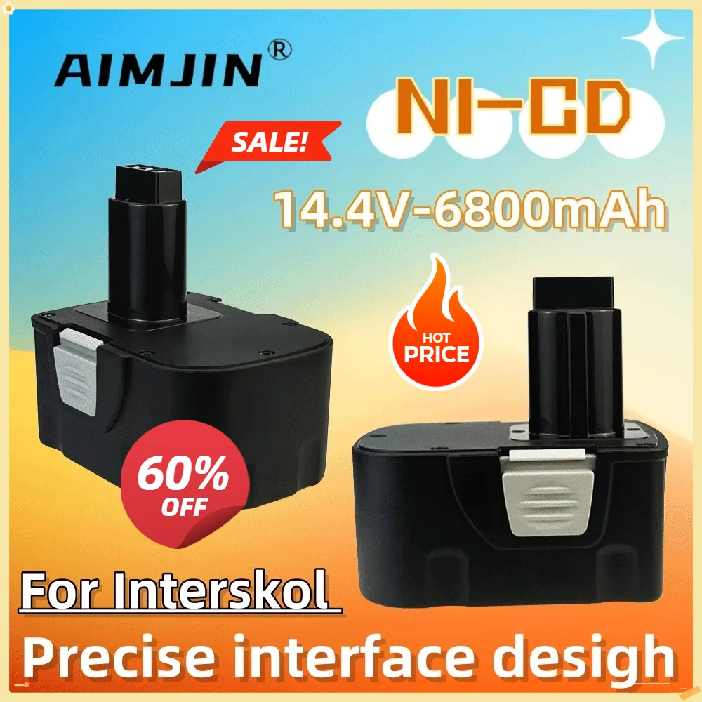 

New 14.4V 6800mAh Rechargeable Battery Replacement for the Power Tool Battery,Suit for Interskol 14.4V Cordless Drilling Rig