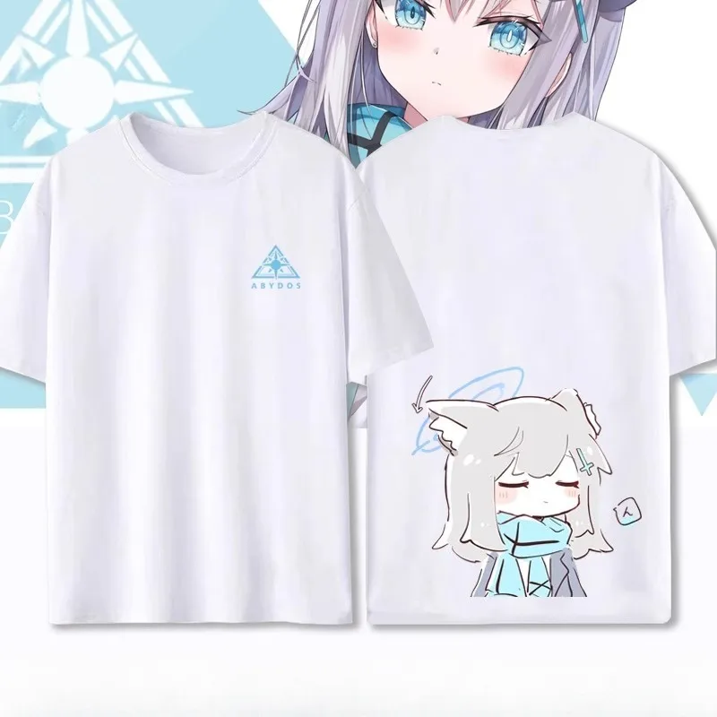 Blue Anime Archive Shiroko Anime Round-neck Top Men Women Clothing Unisex Graphic T-Shirts Anime Clothes