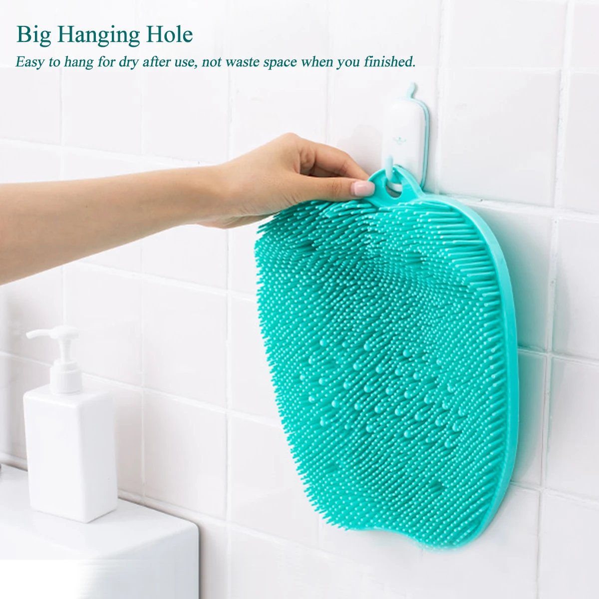 Shower Foot Massage Mat Non-slip Wash Foot Pad Foot Exfoliating Bathroom Rub Back Brush with Sucker Bath Massage Brush Pad Clean