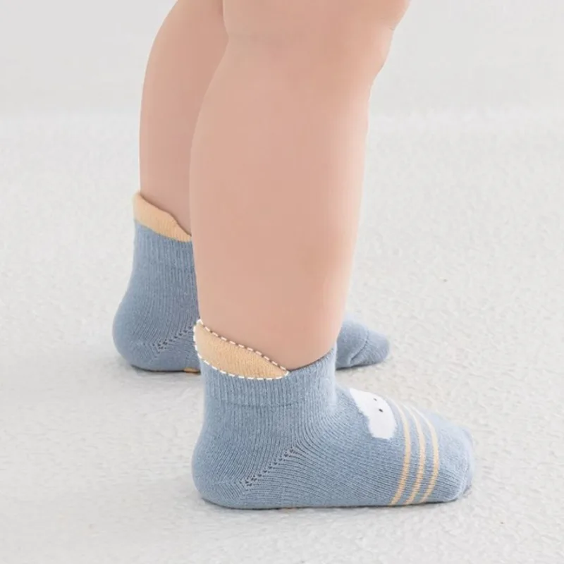 Calcetines Antideslizantes Aislantes para Bebés, Calcetines Cortos para Bebés y Niños Pequeños, para Aprender a Caminar en Interiores, de Algodón Fino Clase A, de 1 a 3 Años