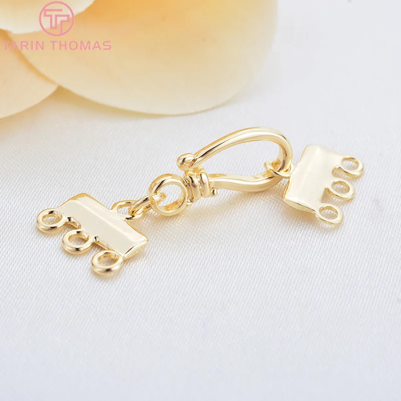 

(3300) 6PCS Length 35MM 24K Gold Color Brass Necklaces Bracelets Connect Clasps High Quality Diy Jewelry Findings Accessories