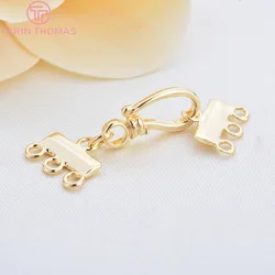 (3300) 6PCS Length 35MM 24K Gold Color Brass Necklaces Bracelets Connect Clasps High Quality Diy Jewelry Findings Accessories