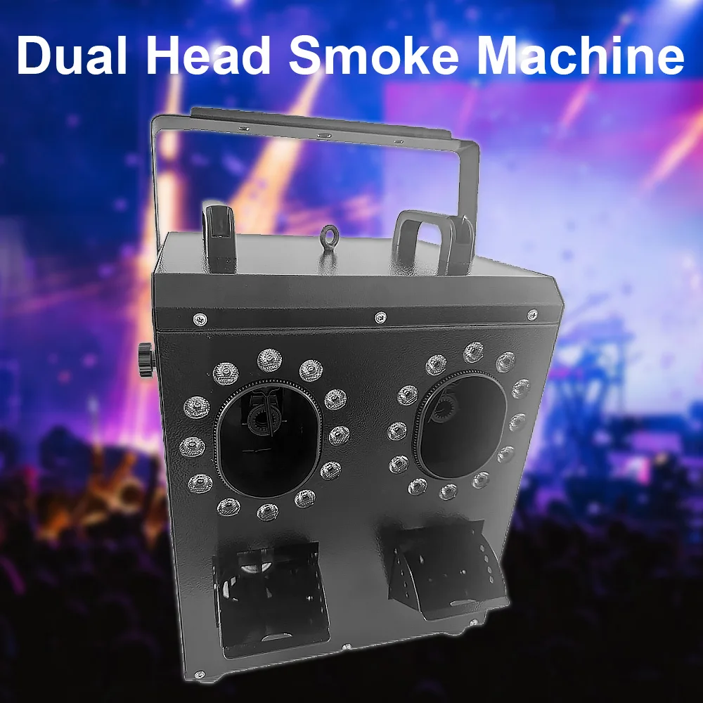 

Двойная головка, 1500 Вт, дымовая машина, управление DMX512, емкость 1,2 л, 2000 куб./мин, выходная туман для мероприятий, концертов, театра, вечеринок, ночного клуба