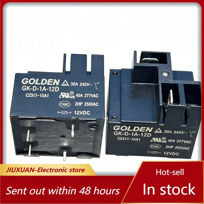 GK‑D‑1A‑12D PCB Power Relay DC12V 30A 4Pin Normally Open Relay For Home Appliance Industrial Module