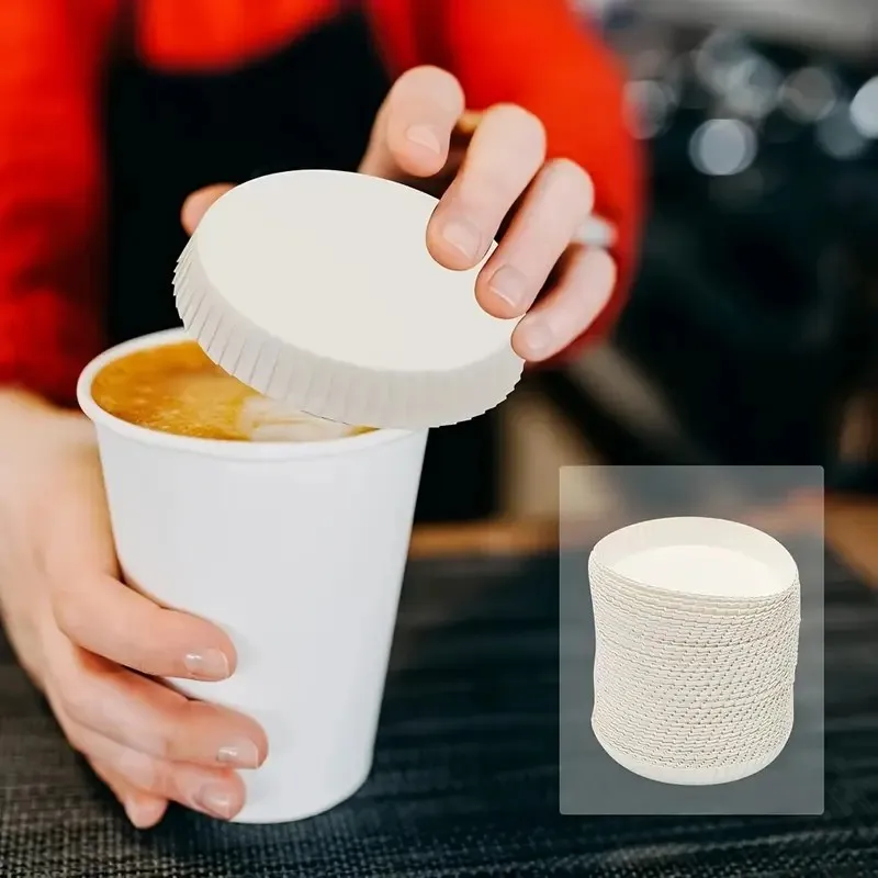 50pcs High-Quality Cup Lids - Stackable Disposable White Lids, Beverage Protection, For Travel, Home, Office, Coffee Shops