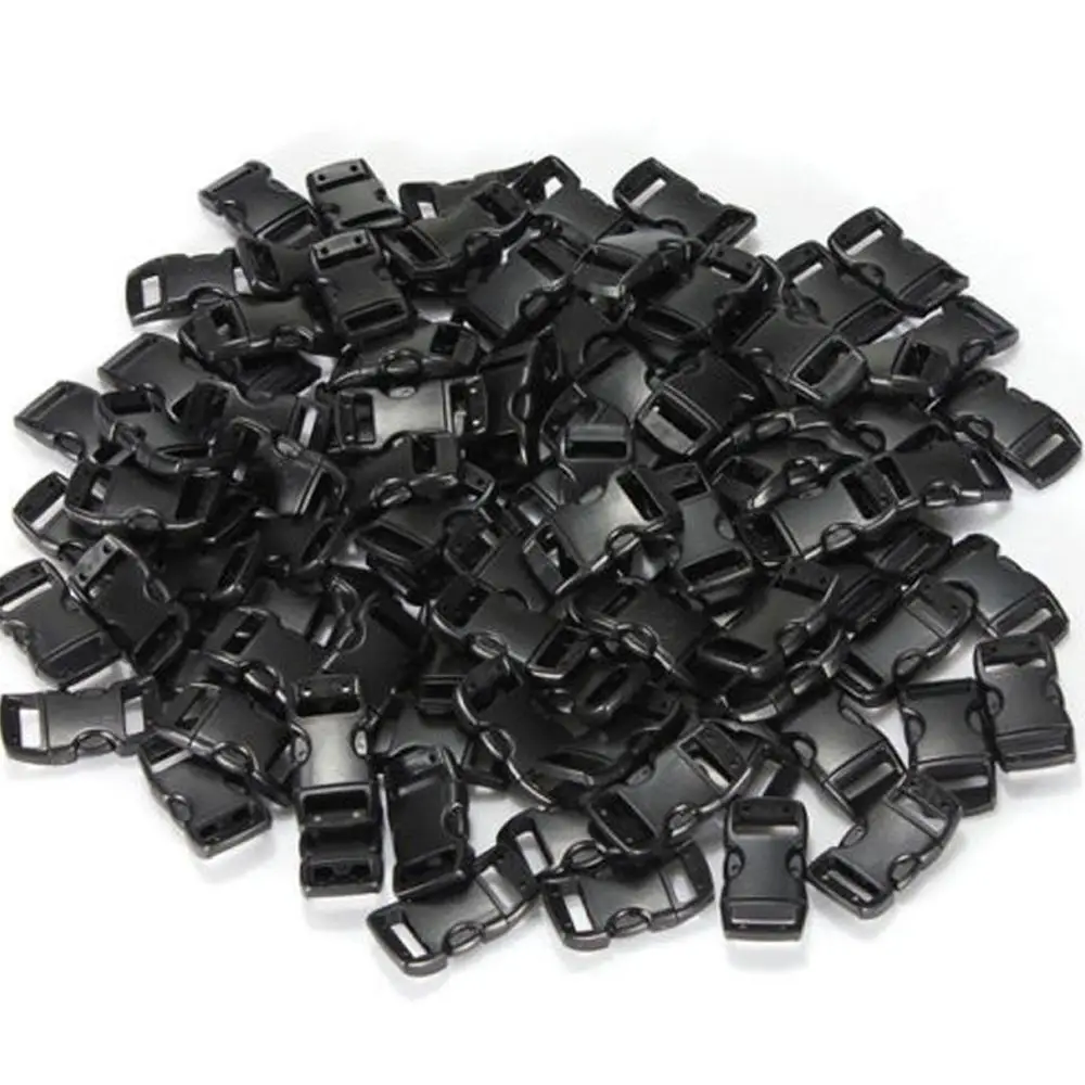 New Style for Paracord Bracelets Straps Curved Side Clasp Release Buckles Belt Buckles 100PCS 3/8