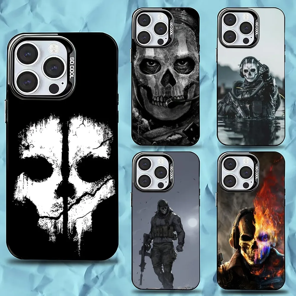 

C-COD Call Of D-Duty Ghost Phone Case For iPhone 16,15,14,13,12,11,Pro,Max,Plus,Mini,XS,SE Anti Fall Black Matte Hard Bumper