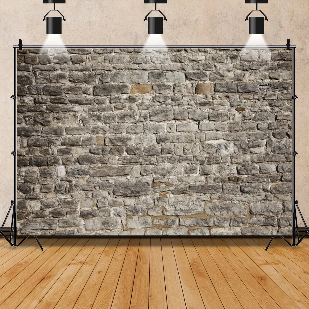 Laeacco-오래된 벽돌 벽, 시멘트 파티, 아기, 어린이 패턴, 초상화, 사진 배경, 포토콜 사진 스튜디오