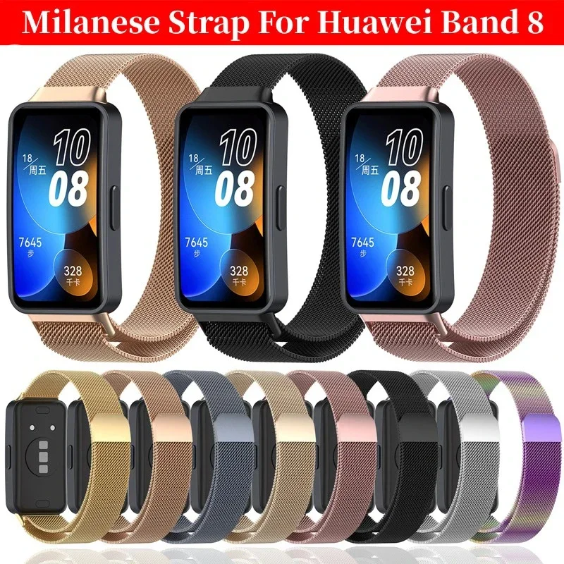 Mlianese Loop For Huawei Band 8 Smartwatch Magnetic correa Wrist watchbands Metal Stainless Steel Bracelet Huawei Band 8 strap