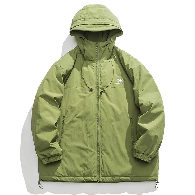

Winter down Cotton Jaet Men's Coat Youth Couples Clothing Embroidered Hooded Parka Thiened Waterproof Casual Wear