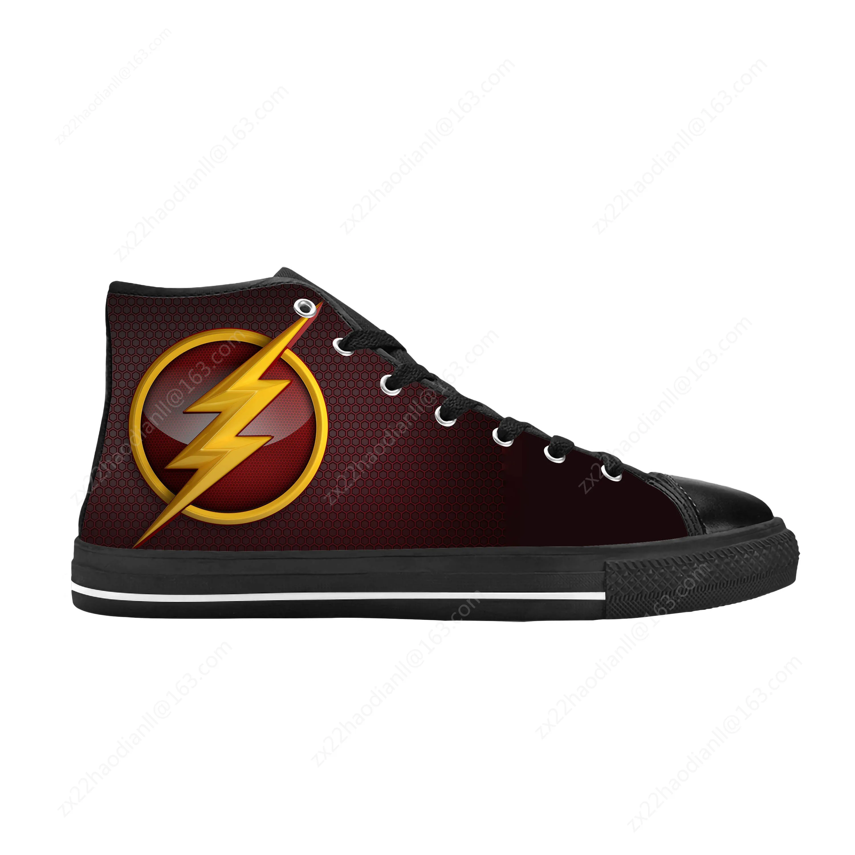 Hot Flash Logo Symbol Superhero Thunder Lightning Casual Cloth Shoes High Top Comfortable Breathable 3D Print Men Women Sneakers