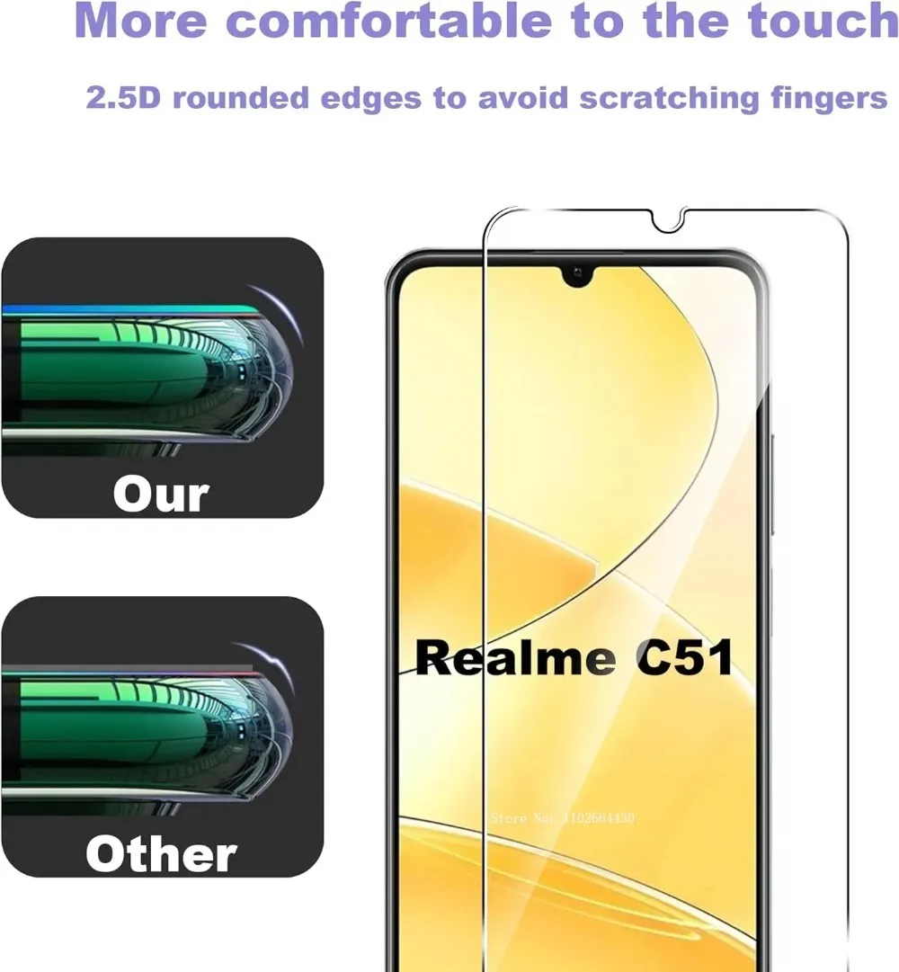 2-4Pcs  Protective Transparent Screen Protector for Realme C51 C53 C55 C35 Screen Protector Glass Film image 5