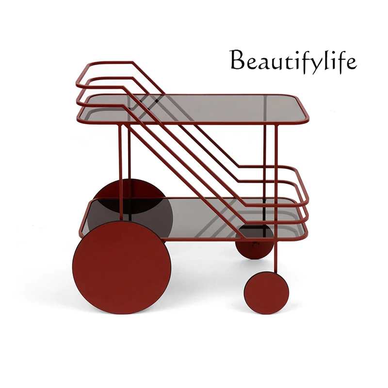 

Nordic modern designer trolley, living room storage, finishing rack, movable side cabinet