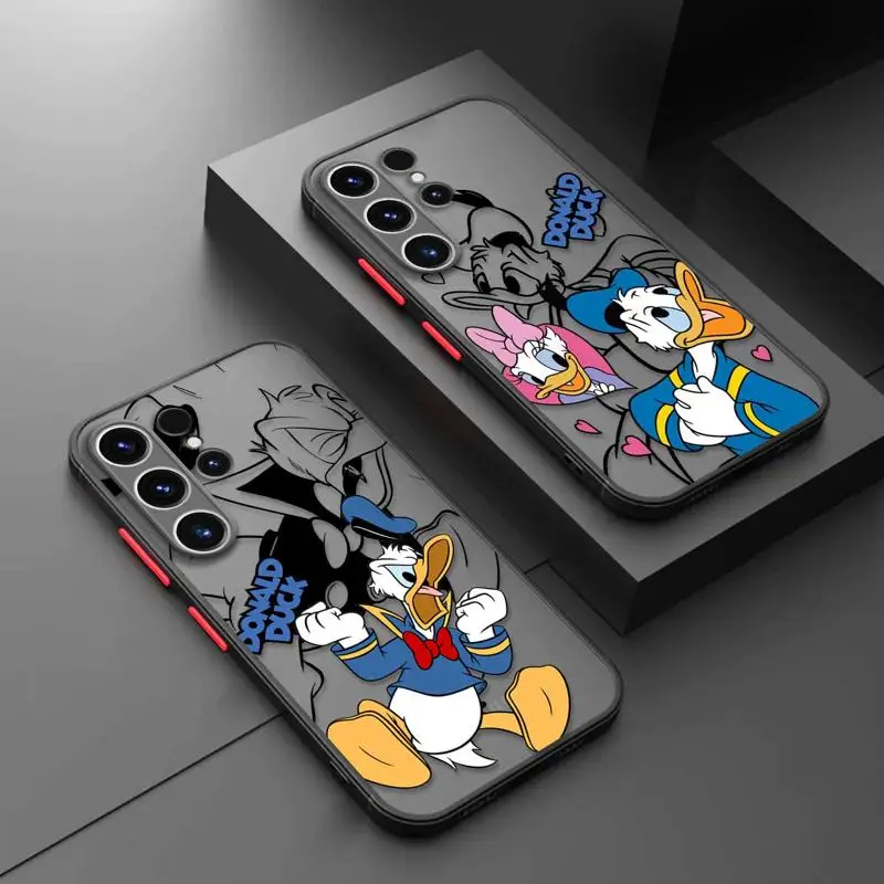 Donald Duck Cartoon Phone Case For Samsung Galaxy S24 S23 S22 Ultra S21 S20 FE S10 S9 Note 20 10 Plus Hard Matte Shell