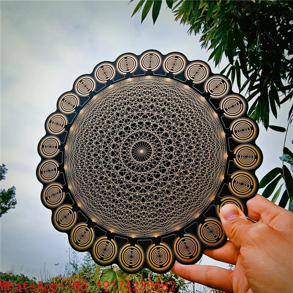 240mm Gold-Plated Sacred Geometry Matrix Plate Lakhovsky Coil +24 MWO Tech 7.38Hz Schumann Resonance 5G/EMF Protection