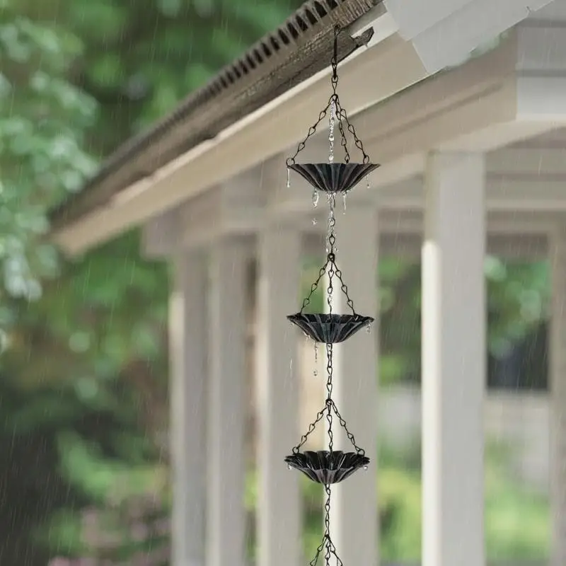 Rain Chain Japanese Garden Style Metal Outdoor Gutter Eaves Drainage Solution for Home Decor ImprovementHot