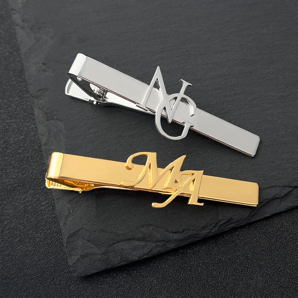 Мужской персонализированный персонализированный зажим для галстука с именем матери и ребенка из нержавеющей стали, лучший мужской ювелирный подарок