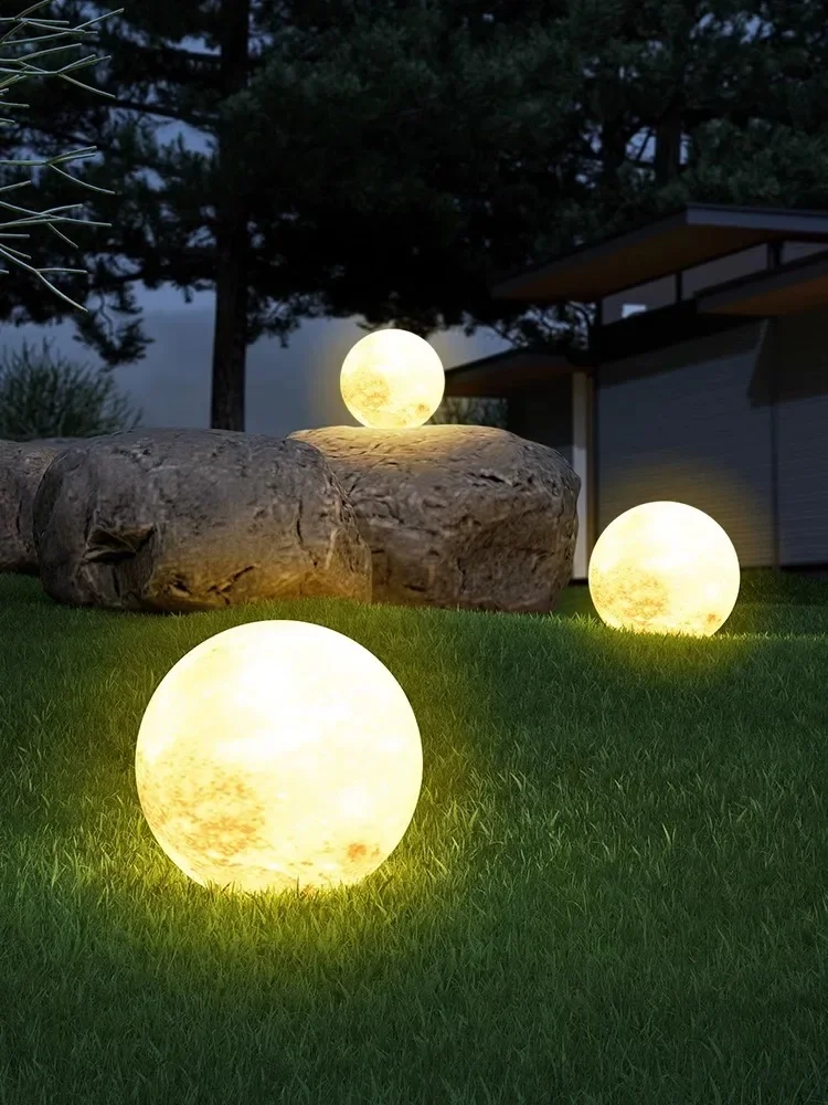 Solar Moon Lamp Outdoor Waterproof Creative Planet Landscape Lawn Yard Light for Atmosphere Decoration