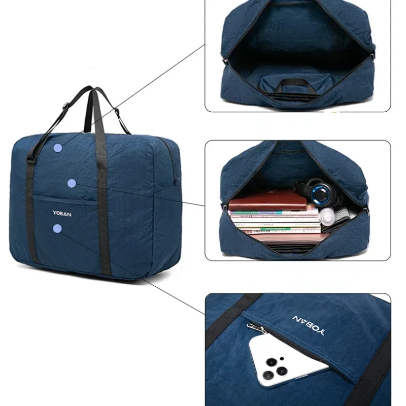 Foldable Travel Duffel Bag Lightweight Travel Bag for Women and Men Tote Carry On Large Luggage Weekender Overnight Bag