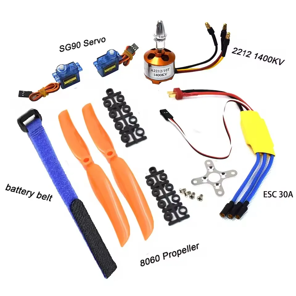 A2212 2212 1400KV Brushless Motor 30A ESC SG90 9G Micro Servo 8060 Propeller for RC Fixed Wing Plane Helicopter