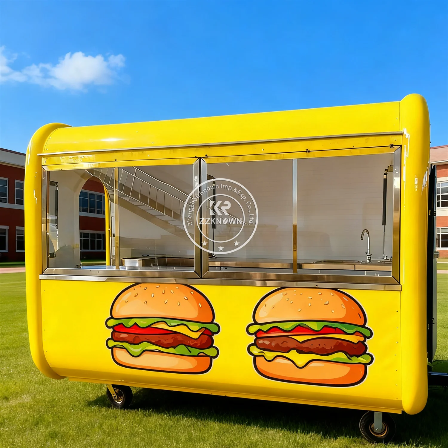 

Coffee Van Mobile Food Trailer Pizza Hot Dog Concession Trailer Customized Hamburger Food Truck With Full Kitchen
