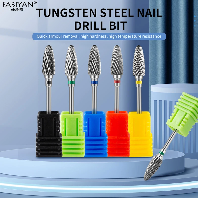 3/32” Stainless Steel Nail Drill Bits Corn Shaped Milling Cutter For Manicure Gel Polish Remover Nail Files XC/C/M/F/XF