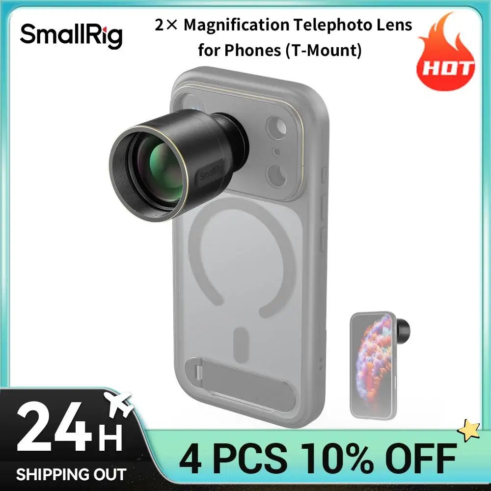 SmallRig 2× Vergrößerung Teleobjektiv Smartphone-Teleobjektive (4x / 5x) T-Mount 4K Optik-Objektiv für iPhone 17 Pro Max