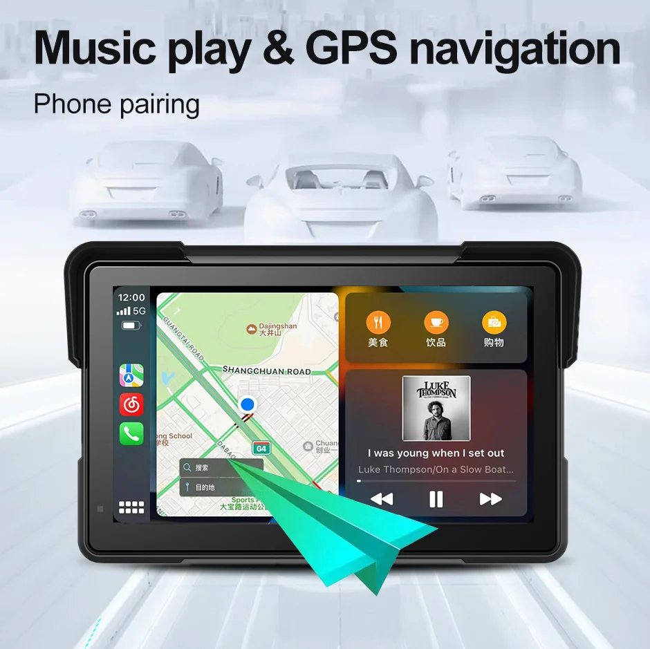 F93 4K Carplay Para Motor 7 Inch Wireless Carplay with Two Cameras DVR TMPS GPS Tracking BSD Support Motorcycle Carplay Android
