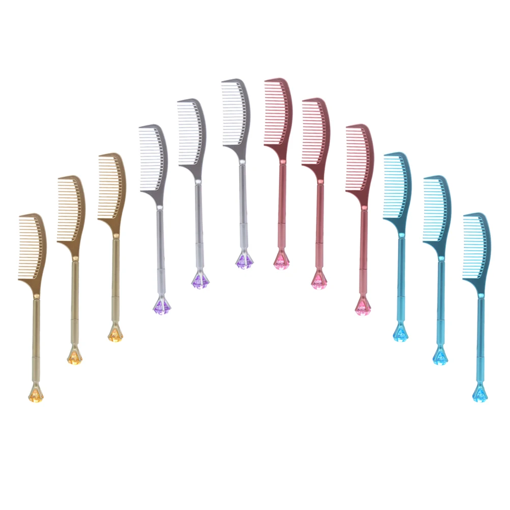 

12 Pcs Pen Portable Writing Plastic Gel Pens Cute Plastic Student Signature Comb Pens For Smooth Writing Experience