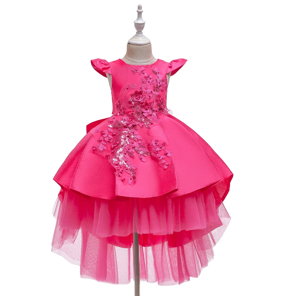 Girls Party Dresses 6 Colors 110cm-160cm Wedding Ball Gown Children Performance Trailing Skirt Baby Elegant Vestidos