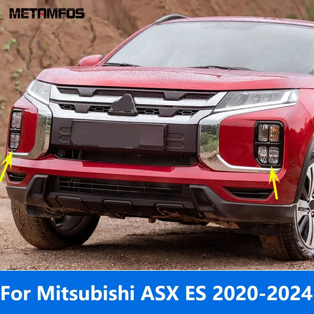 Front Fog Light Lamp Cover For Mitsubishi ASX/RVR/Outlander Sport ES 2020-2023 2024 Chrome Front Turn Light Trim Accessories