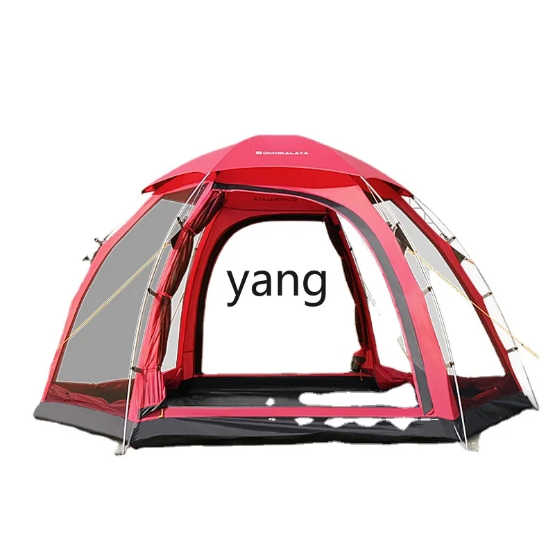 Yjq Camping Equipment Full Set Tent Outdoor Camping Overnight 3-4 People Family Leisure Park Picnic Tent