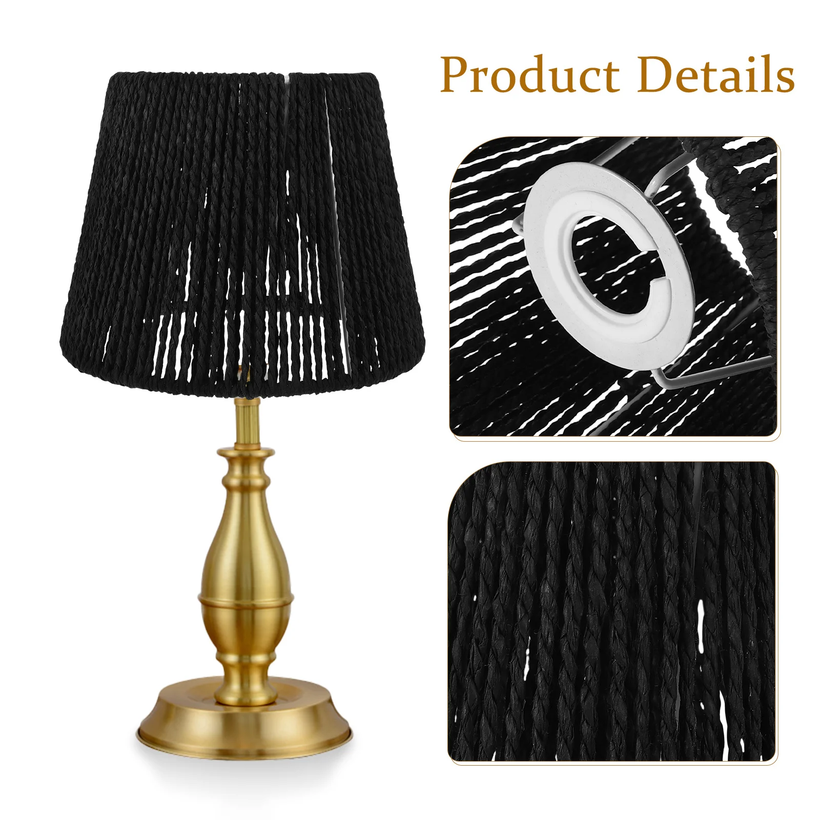 

Paper String Woven Lamp Shade Iron Frame Lightweight Home Bar Cafe Restaurant Hanging Ceiling Pendant Light Cover