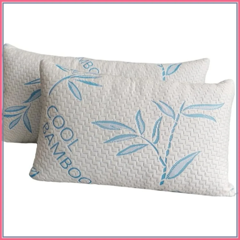 

2 Pack King Size Cooling Pillows, Shredded Memory Foam Adjustable Bed Pillow with Removable Washable Cover