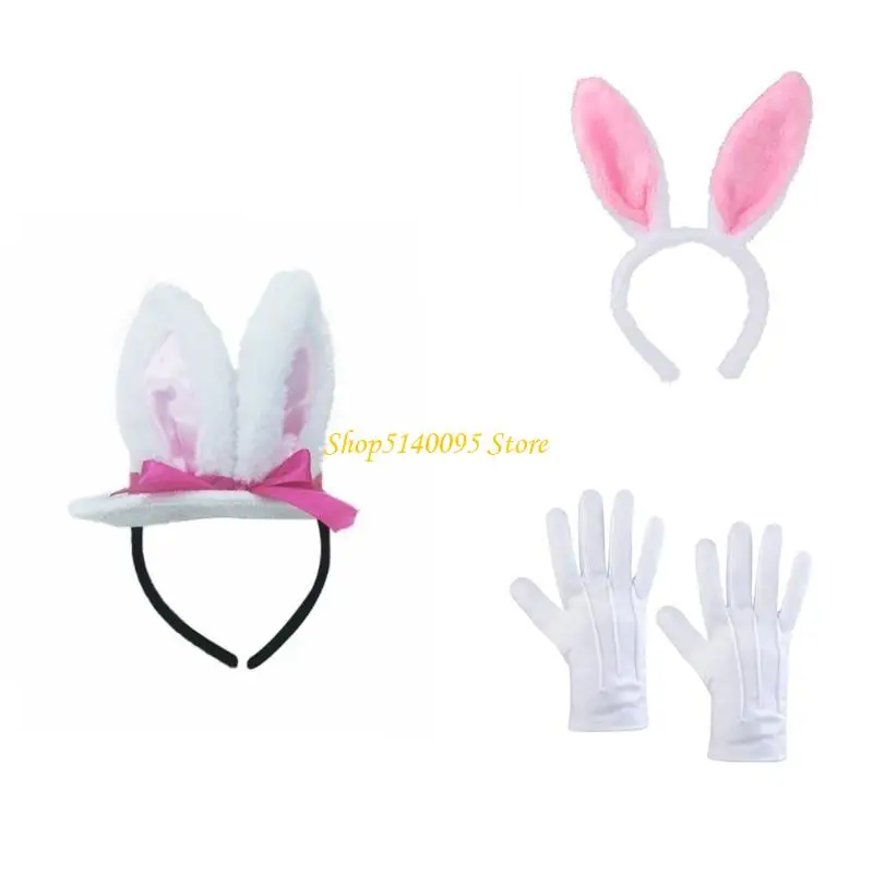 

DXAE Anime Headband Bowknot Rabbits Ear Easter Hairband for Adult Kids Formal Event