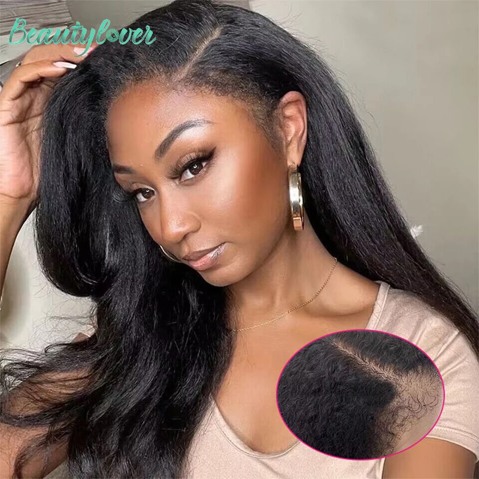 16 22 24 26 Inch Kinky Straight Human Hair 13x6 Lace Front Yaki Lace Frontal 13x4 Ear To Ear 4x4 5x5 Closure Only 150 Density